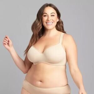 Cacique Smooth Lightly Lined Balconette Bra Nude Size 46C